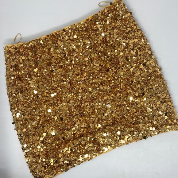 Zara Gold Sequin Mini Skirt Medium NWT $70 - Picture 5 of 8